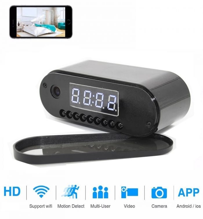 HD 1080P Clock WiFi Camera Mini IP P2P Surveillance camera Infrared Night Vision Alarm Motion Remote 2 - Hidden Camera