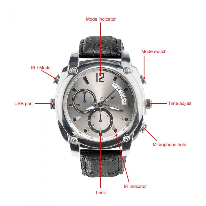 HD 1080P Men Fashion Wrist Watch Camera IR Night Vision Video Sound Recording Motion Dection Invisible 5 - Hidden Camera