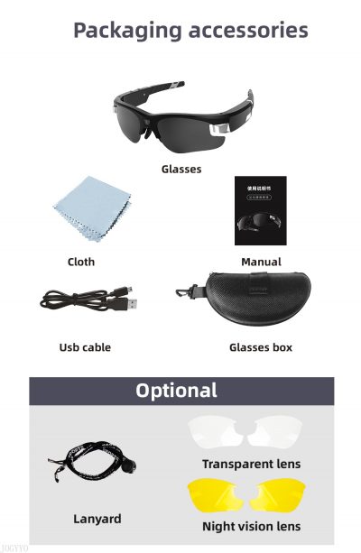 HD 1080P Mini DV DVR Cam Smart Glasses Polarized Lens Sunglasses Camera Action Sports Camera Glasses 5 - Hidden Camera